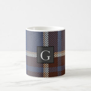 Monogram Marskalkar Best Man Blue Grått Tartan Bla Kaffemugg