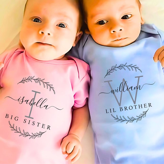 Monogram Matching big syster Little syrran T Shirt (Skapare uppladdad)