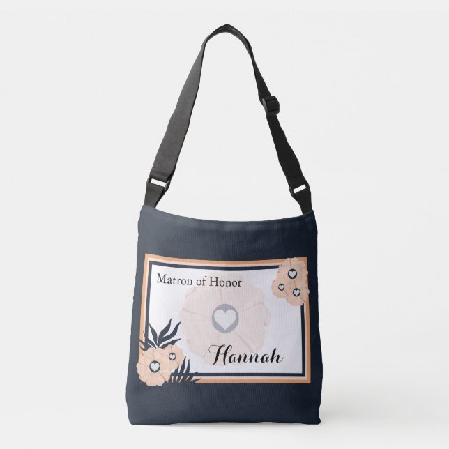 Monogram Matron of Honor Bröllop Crossbody Tote Axelväska (Framsida)