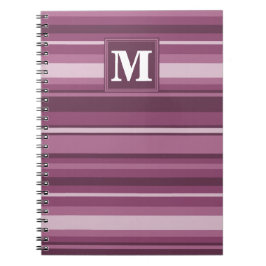 Monogram mauve rand anteckningsbok med spiral