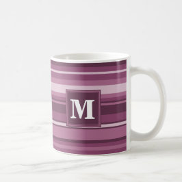 Monogram mauve rand kaffemugg