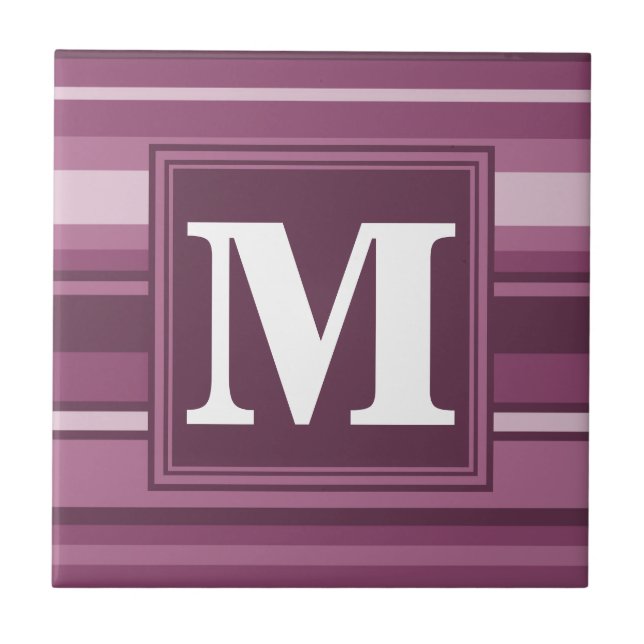 Monogram mauve rand kakelplatta (Framsidan)