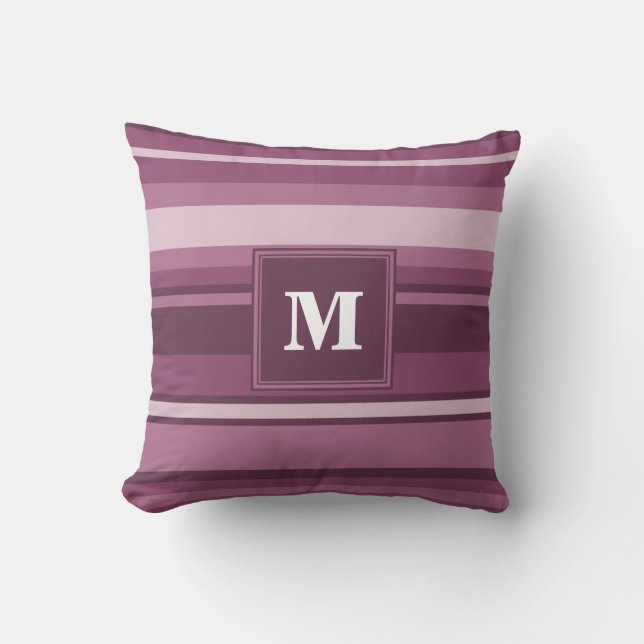 Monogram mauve rand kudde (Framsida)