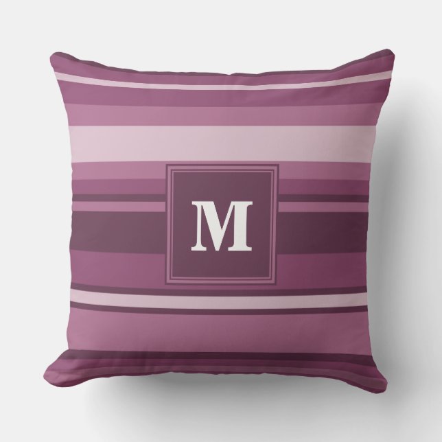 Monogram mauve rand kudde (Framsida)