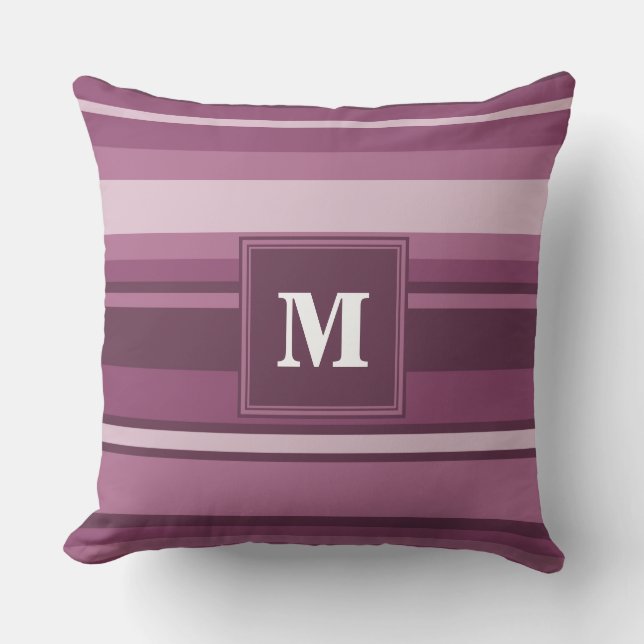 Monogram mauve rand kudde (Framsida)