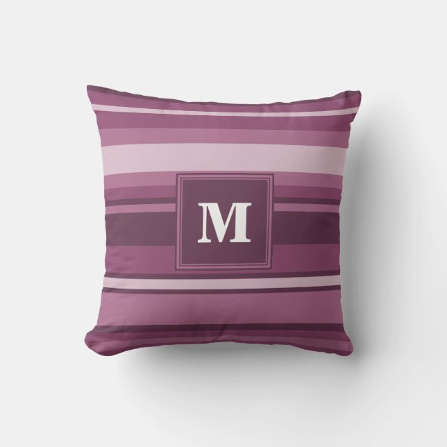 Monogram mauve rand kudde (Framsida)