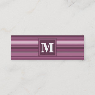 Monogram mauve rand mini visitkort