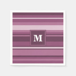 Monogram mauve rand pappersservett
