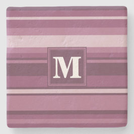 Monogram mauve rand stenunderlägg