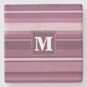 Monogram mauve rand stenunderlägg