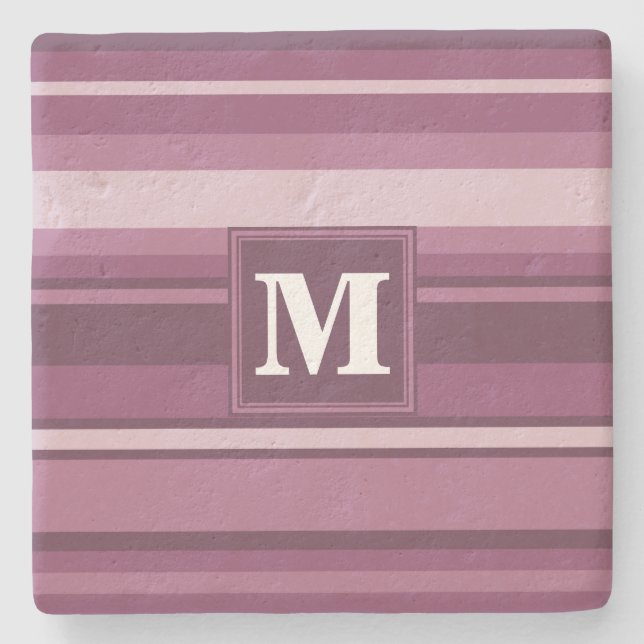 Monogram mauve rand stenunderlägg (Framsidan)