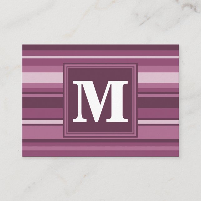 Monogram mauve rand visitkort (Framsida)