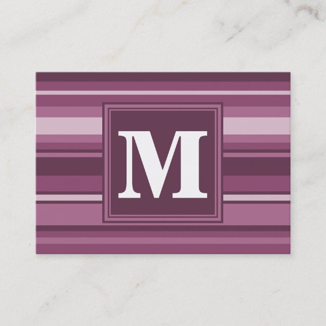 Monogram mauve rand visitkort (Framsida)