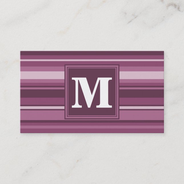Monogram mauve rand visitkort (Framsida)
