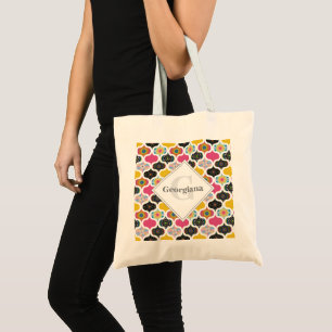 Monogram Maximalist Rainbow Dot Mandalas Patchwork Tygkasse