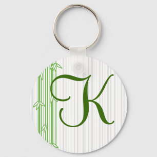 Monogram med Bamboo Background - Brev K Nyckelring