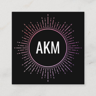 Monogram med belysning av Inslag Fyrkantigt Visitkort