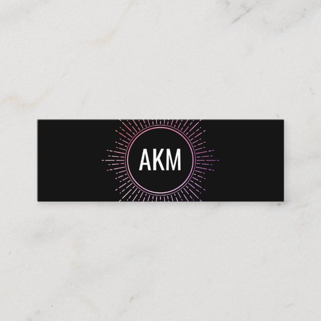 Monogram med belysning av Inslag Mini Visitkort (Framsida)