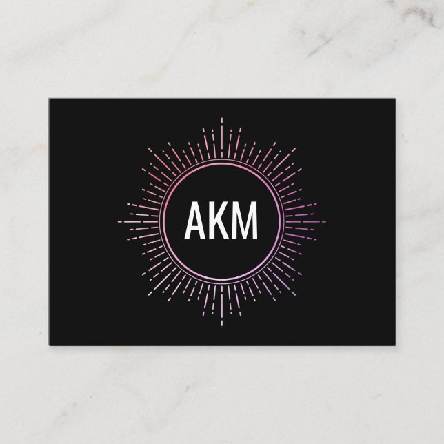 Monogram med belysning av Inslag Visitkort (Framsida)