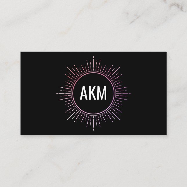 Monogram med belysning av Inslag Visitkort (Framsida)