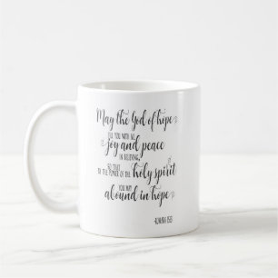 Monogram med bibel verse-kaffe Mugg