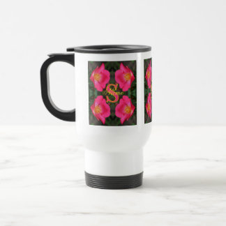 Monogram med din initiala namn Ros Konst Personlig Resemugg