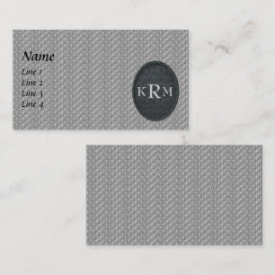 Monogram med dina initialer svart och silver visitkort