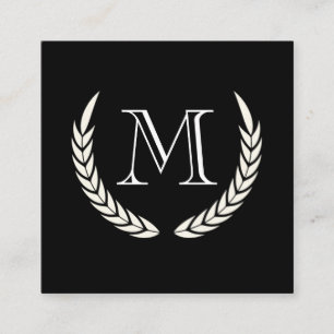 Monogram med element fyrkantigt visitkort
