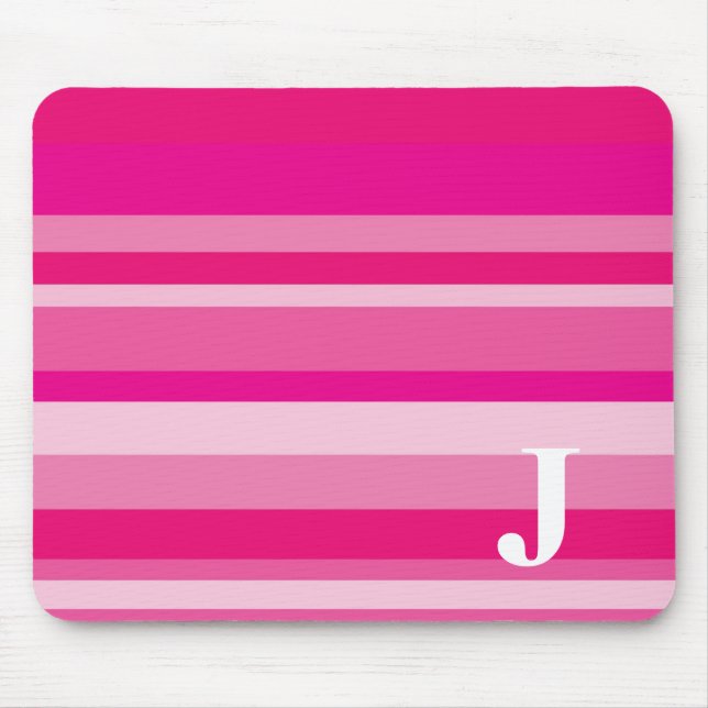 Monogram med en färgrik randig bakgrund - J Musmatta (Framsidan)