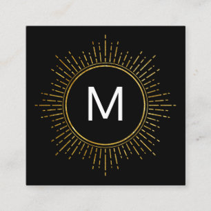Monogram med Faux Guld belyst Inslag Fyrkantigt Visitkort