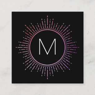Monogram med Faux Guld belyst Inslag Fyrkantigt Visitkort