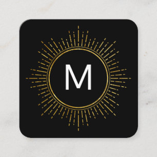 Monogram med Faux Guld belyst Inslag Fyrkantigt Visitkort