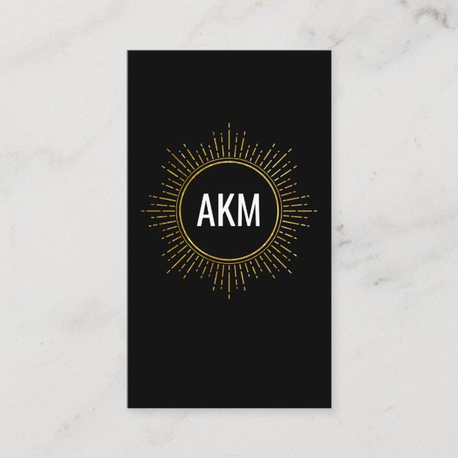Monogram med Faux Guld belyst Inslag Visitkort (Framsida)