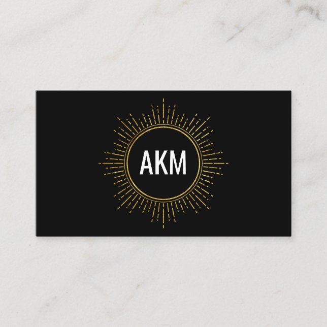 Monogram med Faux Guld belyst Inslag Visitkort (Framsida)