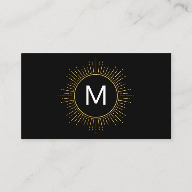 Monogram med Faux Guld belyst Inslag Visitkort (Framsida)