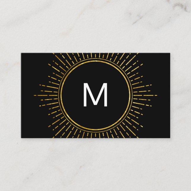 Monogram med Faux Guld belyst Inslag Visitkort (Framsida)