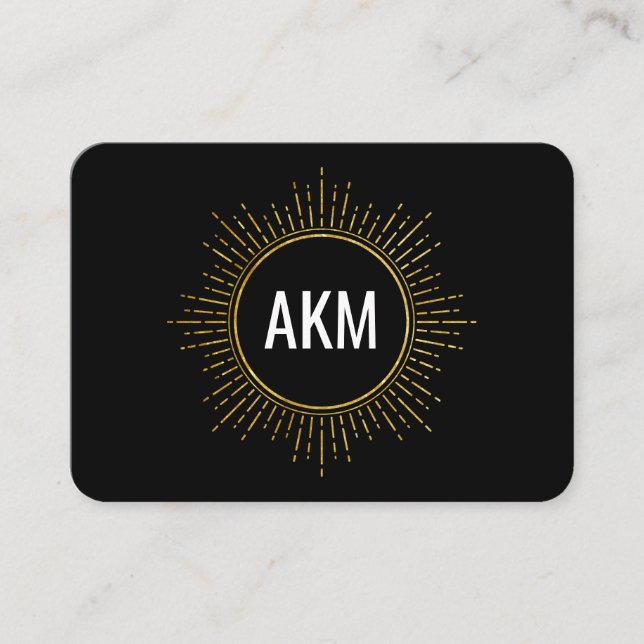 Monogram med Faux Guld belyst Inslag Visitkort (Framsida)