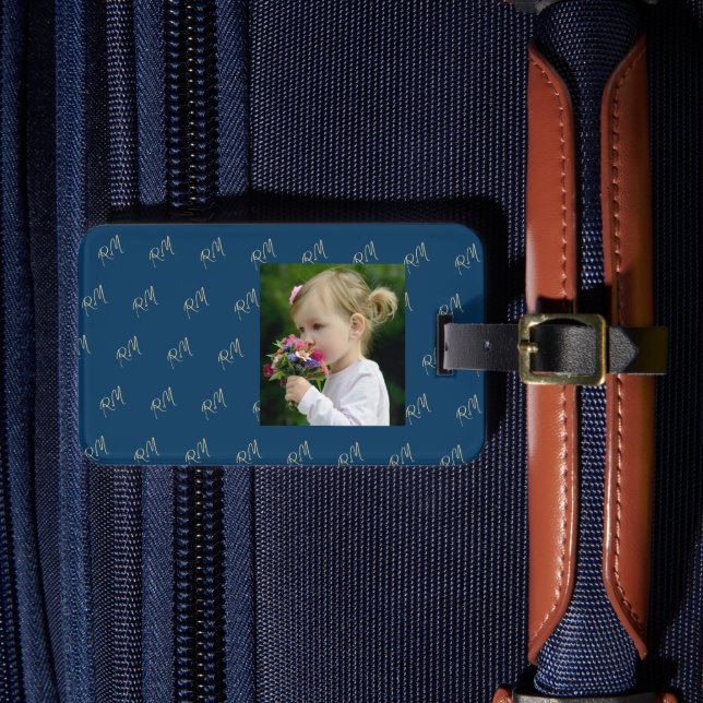 Monogram med första bokstäverna i ditt namn bagagebricka (Framsida Insitu 4)