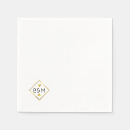 Monogram med gift par bröllop Kärlek Pappersservett