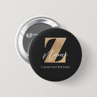 Monogram med initial Z & anpassat namn Knapp