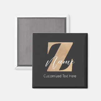 Monogram med initial Z & anpassat namn Personligt Magnet