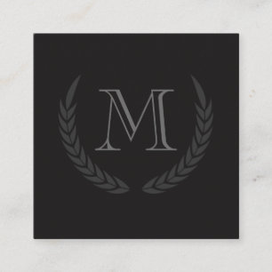 Monogram med Inslag Fyrkantigt Visitkort