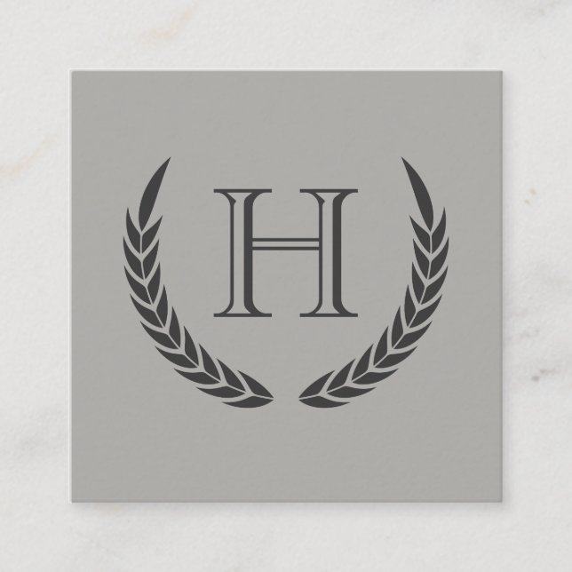 Monogram med Inslag Fyrkantigt Visitkort (Framsida)