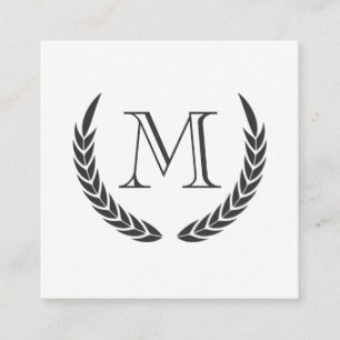 Monogram med Inslag Fyrkantigt Visitkort