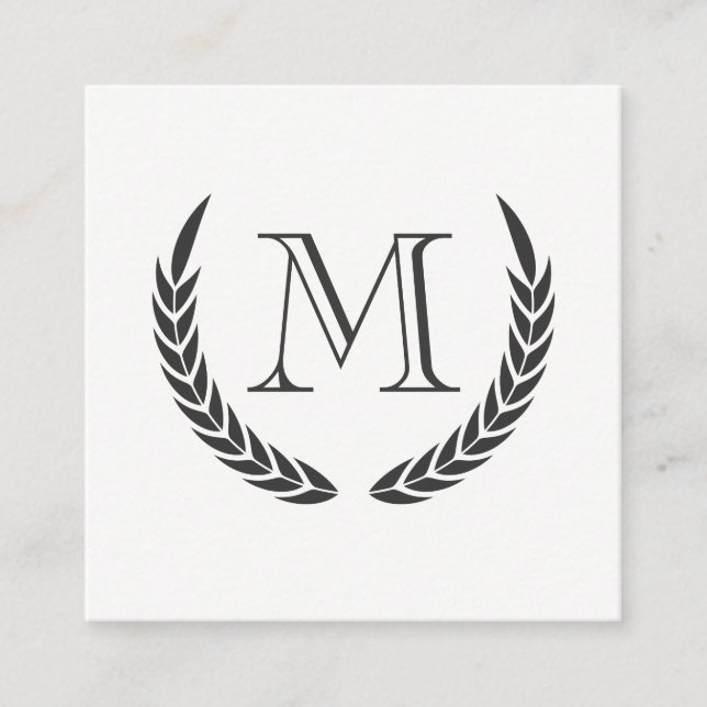 Monogram med Inslag Fyrkantigt Visitkort (Framsida)