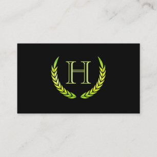 Monogram med Inslag (grönt) Visitkort