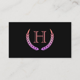 Monogram med Inslag (rosa) Visitkort