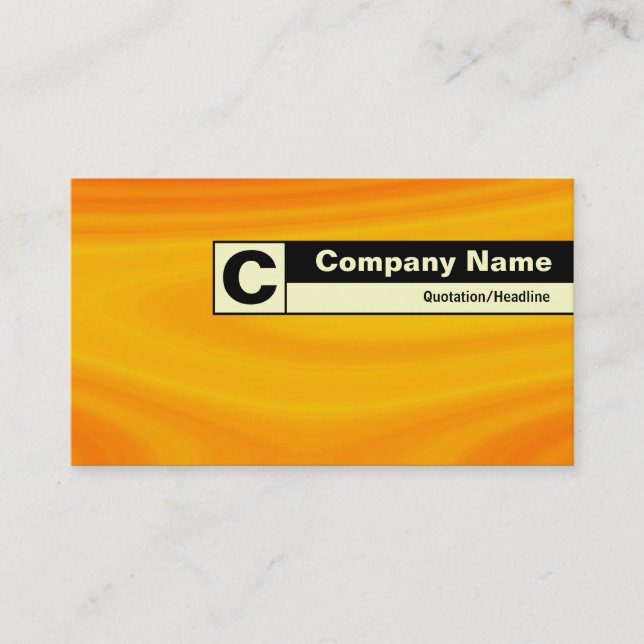 Monogram med kant-märkning - Orange Cream Visitkort (Framsida)