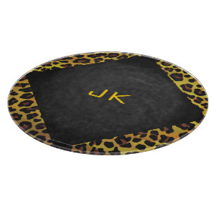 Monogram med Leopard Brown och Gult