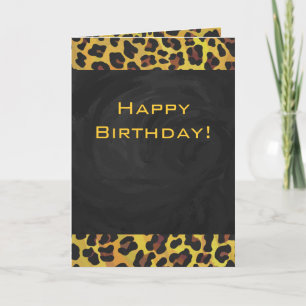Monogram med Leopard Brown och Gult Kort